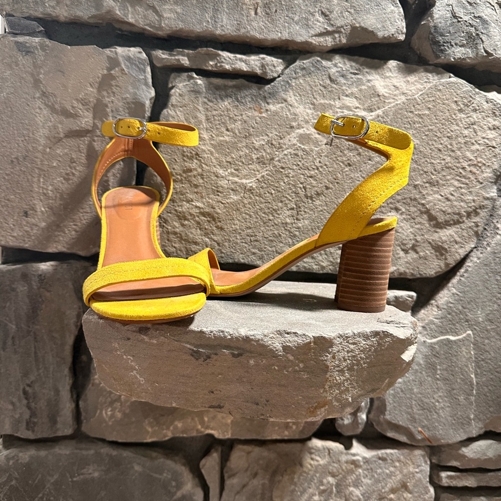 Nine West Yellow Strappy Heels